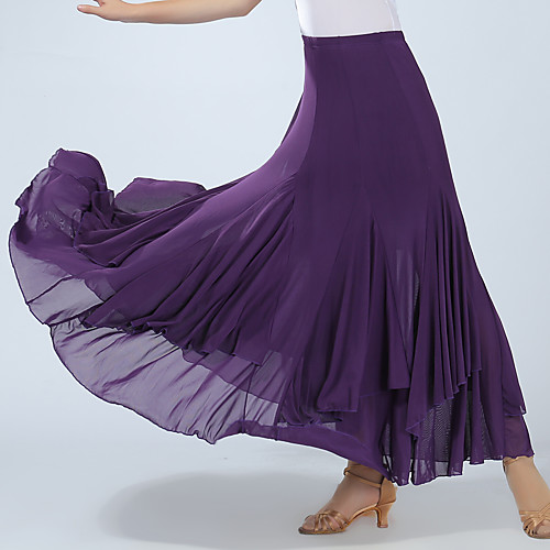 

Ballroom Dance Skirts Ruching Women's Training Performance High Spandex