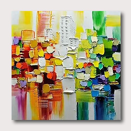 

Oil Painting Hand Painted Square Abstract Modern Stretched Canvas