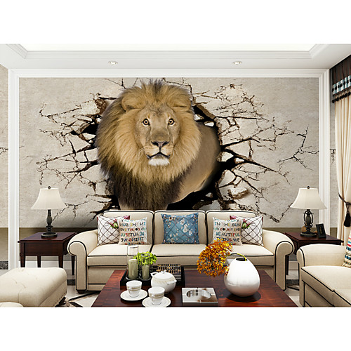 

Mural Wallpaper Wall Sticker Covering Print Adhesive Required Animal Lion Canvas Home Décor