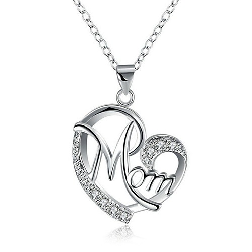 

Women's Pendant Necklace Heart Fashion Chrome Imitation Diamond Gold Silver 446 cm Necklace Jewelry 1pc For Daily