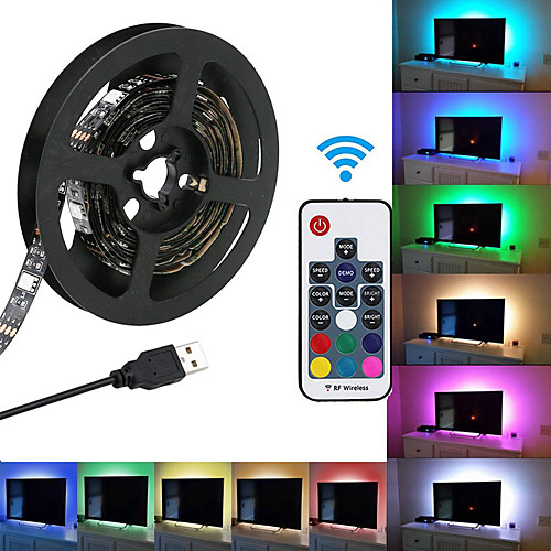 

5V LED Light Strips RGB Tiktok Lights 60 LEDs 5050 SMD 10mm 1M LED LED Light Strips 17-Key Remote Controller RGB Tiktok Lights TV Background Light