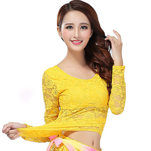 

Belly Dance Top Lace Women's Training Performance Long Sleeve Lace