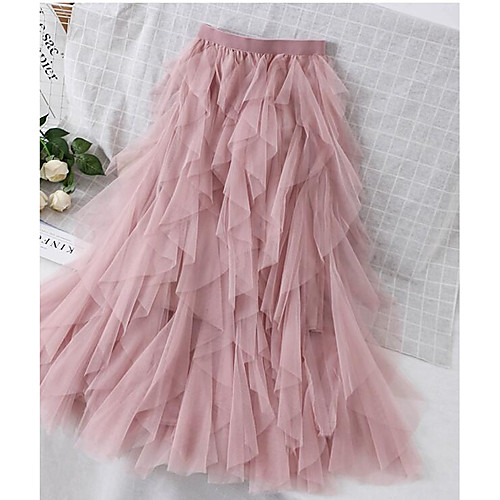 

Park Tutu Dress Women's Sophisticated Skirts Mesh Solid Colored Black Blushing Pink