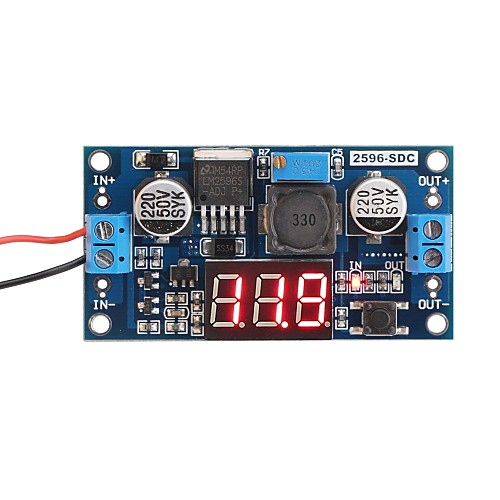

lm2596 аналоговый регулятор понижающий трансформатор dc-dc регулятор напряжения стабилизатор модуля стабилизатора с красным светодиодным дисплеем вольтметр