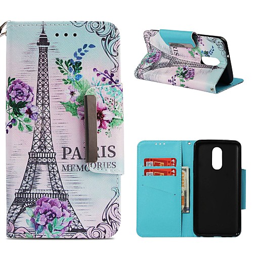 

Case For LG LG Q Stylus / LG Stylo 4 / LG K30 Wallet / Card Holder / Shockproof Full Body Cases Eiffel Tower Hard PU Leather