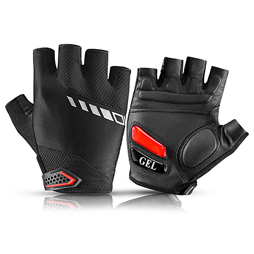 

ROCKBROS Bike Gloves / Cycling Gloves Mountain Bike Gloves Mountain Bike MTB Road Bike Cycling Reflective Adjustable Breathable Padded Fingerless Gloves Half Finger Sports Gloves Sponge Leather SBR