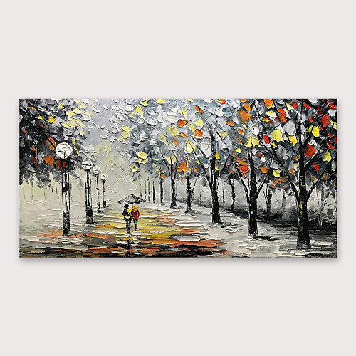 

Oil Painting Handmade Hand Painted Wall Art Lover Romantic Umbrella Home Decoration Décor Stretched Frame Ready to Hang