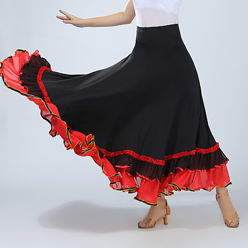 

Ballroom Dance Skirts Ruching Women's Training Performance High Spandex