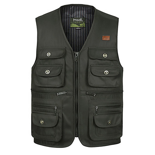 

Men's Hiking Fishing Vest Work Vest Outdoor Casual Lightweight with Multi Pockets Autumn/Fall Spring Summer Travel Cargo Safari Photo Wear Resistance Breathable Waistcoat Jacket Coat Top