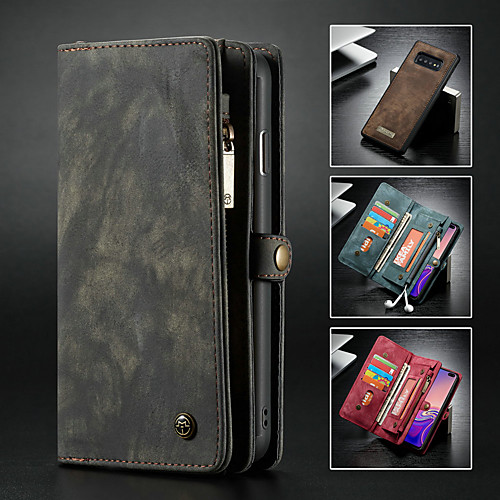 

Caseme Case For Samsung Galaxy Galaxy S10 Wallet / Card Holder / with Stand Full Body Cases Solid Colored Hard PU Leather