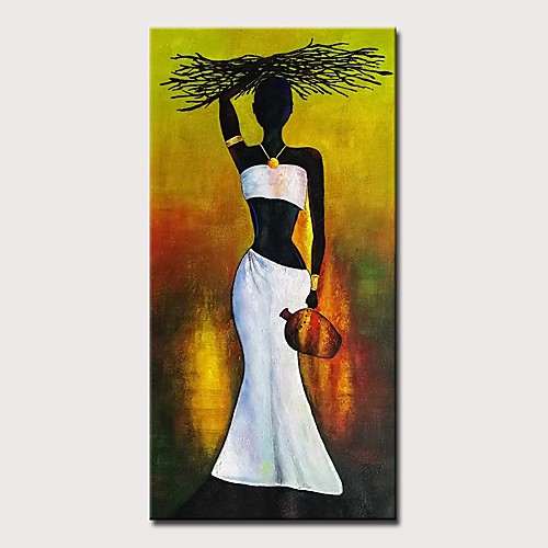 

Oil Painting Hand Painted Vertical Abstract People Modern Rolled Canvas (No Frame)