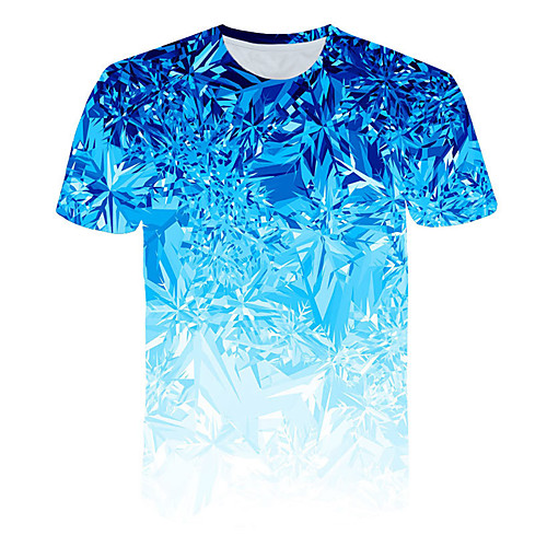 

Men's T shirt Shirt 3D Print Graphic Beer Print Short Sleeve Daily Tops Basic Streetwear Round Neck Blue / Club