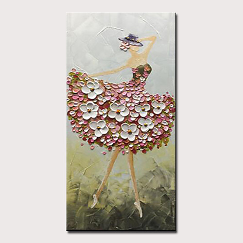 

Oil Painting Hand Painted Vertical Abstract People Modern Stretched Canvas