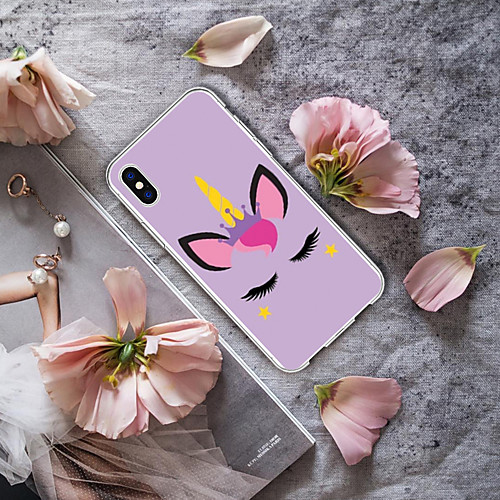 

Phone Case For Apple Back Cover iPhone XR iPhone XS iPhone XS Max iPhone X iPhone 8 Plus iPhone 8 iPhone 7 Plus iPhone 7 iPhone 6s Plus iPhone 6s Pattern Cartoon Unicorn Flower / Floral Soft TPU