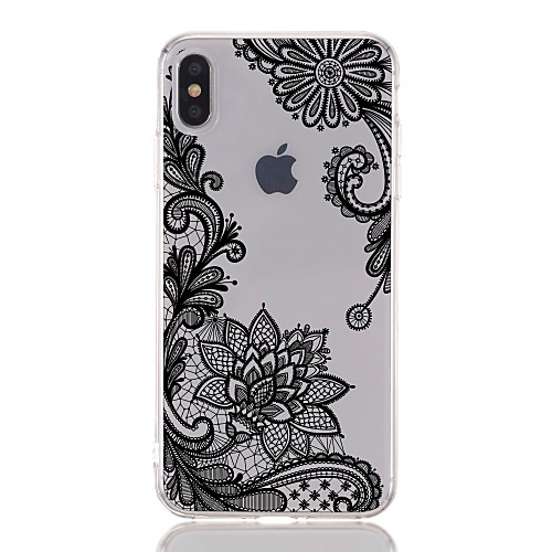 

Кейс для Назначение Apple iPhone XR / iPhone XS Max Прозрачный / С узором Кейс на заднюю панель Кружева Печать / Цветы Мягкий ТПУ для iPhone XS / iPhone XR / iPhone XS Max