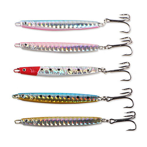 

5 pcs Fishing Lures Hard Bait Jigs Pencil Metal Bait Fast Sinking Bass Trout Pike Sea Fishing Jigging Fishing Trolling & Boat Fishing Metal