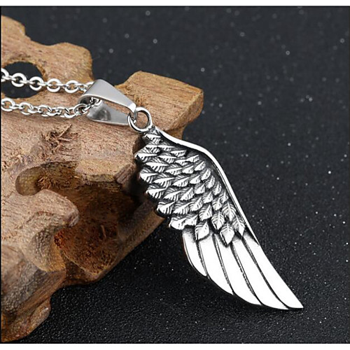 

Men's Pendant Necklace Classic Angel Wings Fashion Steel Stainless Silver 51 cm Necklace Jewelry 1pc For Gift Daily