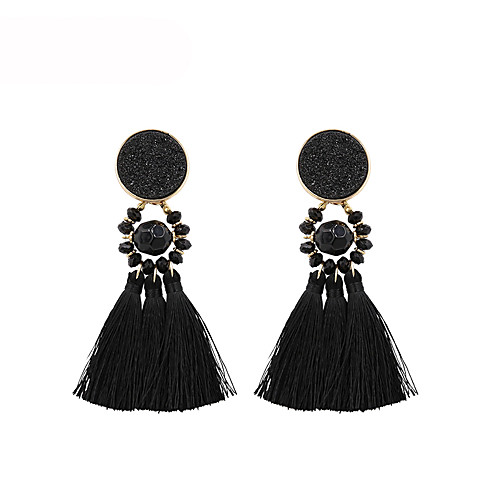 

Women's Drop Earrings Dangle Earrings Tassel Fringe Stylish European Earrings Jewelry White / Black For Birthday Gift Daily Ceremony Carnival 1 Pair