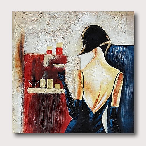 

Oil Painting Hand Painted - Abstract People Comtemporary Modern Stretched Canvas