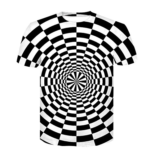 

Men's T shirt Shirt Graphic 3D Plus Size Tops Round Neck Black