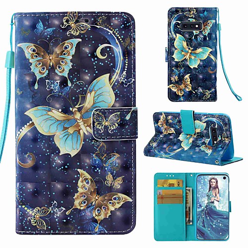 

Phone Case For Samsung Galaxy Full Body Case Leather Wallet Card S9 S9 Plus S8 Plus S8 S7 edge S7 S10 S10 Galaxy S10 E Wallet Card Holder Flip Butterfly Hard PU Leather