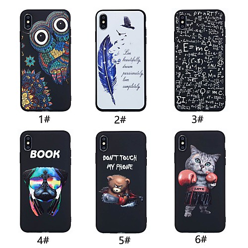 

Case For Apple iPhone XS / iPhone XR / iPhone XS Max Ultra-thin / Pattern Back Cover Cat / Animal / Feathers Soft TPU