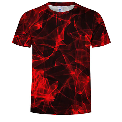 

Men's T shirt Graphic Abstract Tops Red