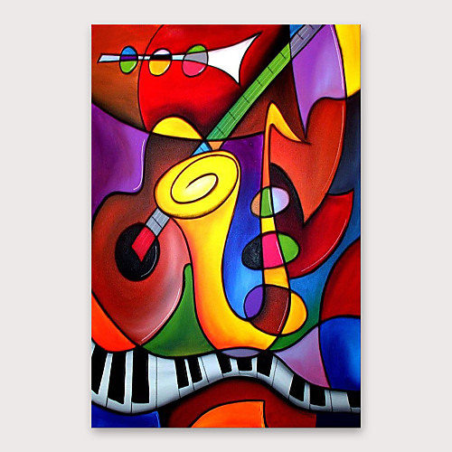 

Oil Painting Hand Painted Vertical Abstract Modern Stretched Canvas