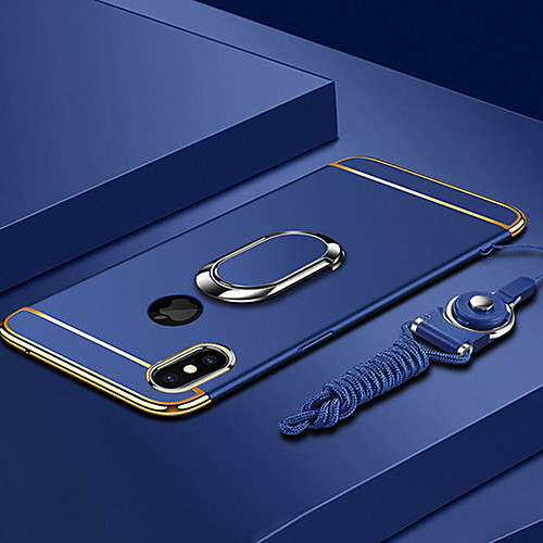 

Кейс для Назначение Apple iPhone XS / iPhone XS Max Покрытие / Кольца-держатели / Ультратонкий Кейс на заднюю панель Однотонный Твердый ПК для iPhone XS / iPhone XR / iPhone XS Max