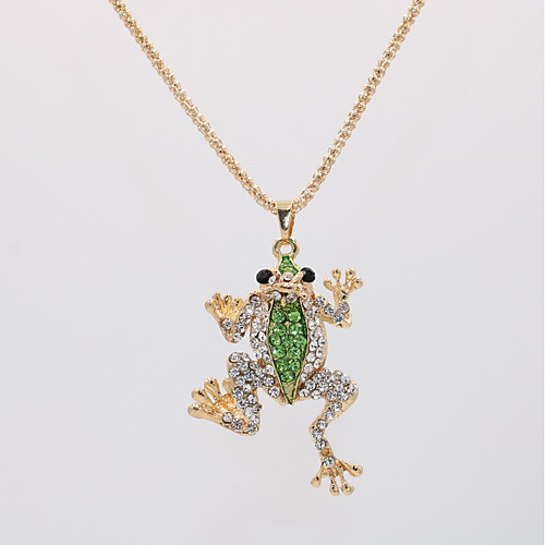 

Women's Pendant Necklace Statement Necklace Classic Frog Statement Unique Design Rustic Fashion Gold Plated Chrome Red Light Green 70 cm Necklace Jewelry 1pc For Carnival Holiday Birthday Bar Festival