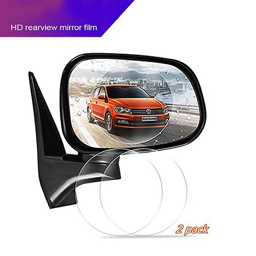 

10cm Car Rear View Mirror Protective Film Anti Glare Waterproof Film Anti Fog Rain-Proof Film 2pcs