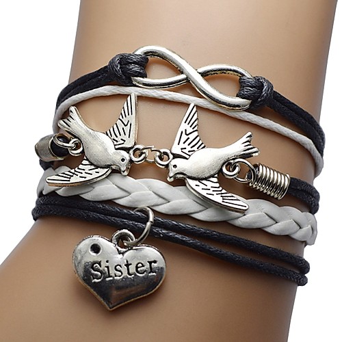 

Men's Women's Black Wrap Bracelet Braided Animal Punk Cord Bracelet Jewelry Black For Wedding Ceremony
