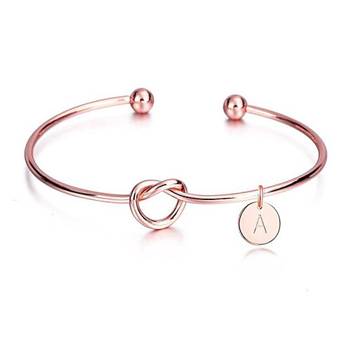

Women's Geometrical Love knot Bracelet Simple Geometric Fashion European Casual / Sporty Letter Twist Circle Rose Gold Plated Bracelet Jewelry Rose Gold For Wedding Gift Holiday Birthday Festival