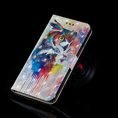 

Кейс для Назначение SSamsung Galaxy Galaxy A9 (2018) со стендом / Флип / С узором Чехол Сова Твердый Кожа PU для A6 (2018) / A6 (2018) / A7(2018)