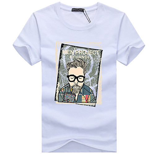 

Men's T shirt Cartoon Portrait Plus Size Short Sleeve Daily Tops Basic Streetwear White Black Red