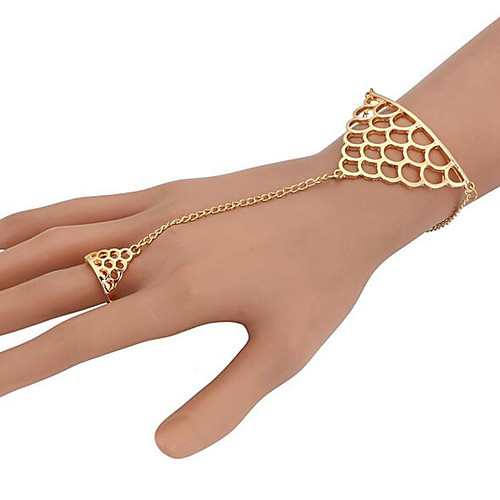 

Women's Chain Bracelet Geometrical Party Ladies Unique Design Fashion Alloy Bracelet Jewelry Gold For Party Gift Valentine Cosplay Costumes