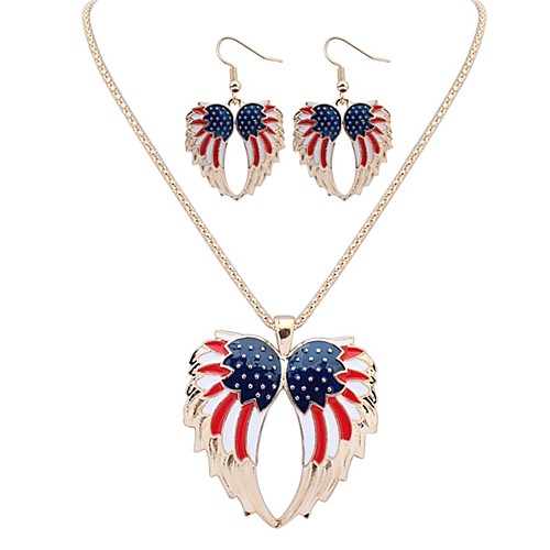 

Women's Drop Earrings Necklace Angel Wings Korean Earrings Jewelry Gold / Silver For Daily 1 set