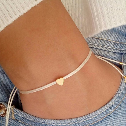 

Women's Chain Bracelet Bracelet Single Strand Heart Cheap Simple Korean Sweet Cute Cord Bracelet Jewelry White For Gift Daily Street