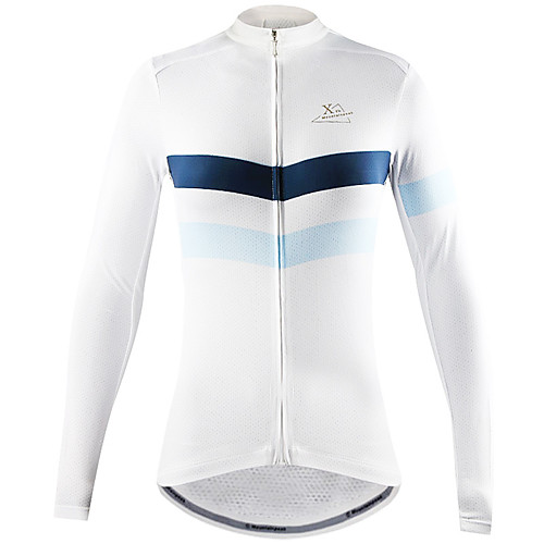 

Mountainpeak Women's Long Sleeve Cycling Jersey Winter Summer Coolmax White Black Blue Bike Top Lightweight Breathable Back Pocket Sports Clothing Apparel / Sweat wicking / YKK Zipper