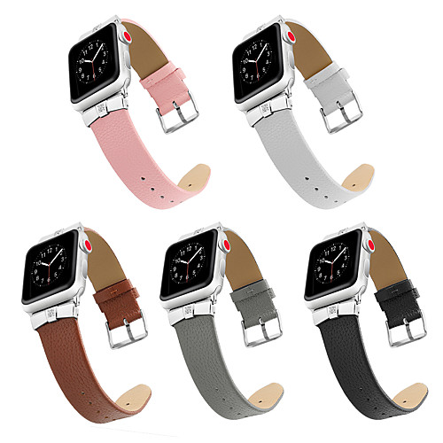 

Smart Watch Band for Apple iWatch 1 pcs Jewelry Design Stainless Steel Genuine Leather Replacement Wrist Strap for Apple Watch Series 6 / SE / 5/4 44mm Apple Watch Series 6 / SE / 5/4 40mm Apple