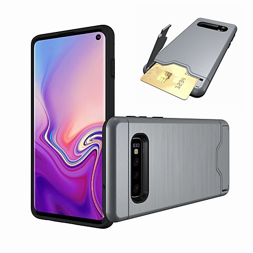 

Кейс для Назначение SSamsung Galaxy Galaxy S10 / Galaxy S10 Plus Бумажник для карт / со стендом Кейс на заднюю панель Однотонный Твердый ПК для S9 / S9 Plus / Galaxy S10