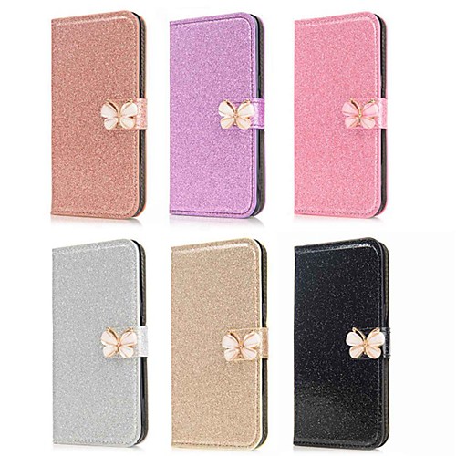 

Case For Samsung Galaxy S9 / S9 Plus / S8 Plus Wallet / Card Holder / Rhinestone Full Body Cases Solid Colored / Butterfly / Glitter Shine Hard PU Leather