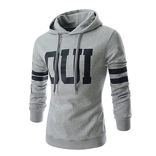 

Men's Hoodie Graphic Text Letter Hooded Hoodies Sweatshirts Loose Gray White Black