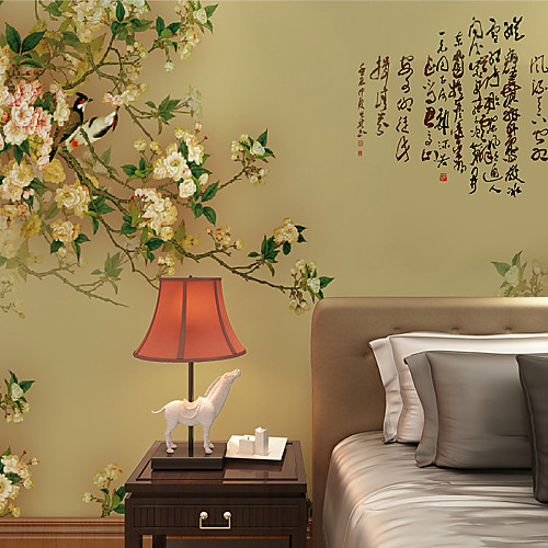 

Mural Wallpaper Wall Sticker Covering Print Adhesive Required Floral Chinese Painting Canvas Home Décor