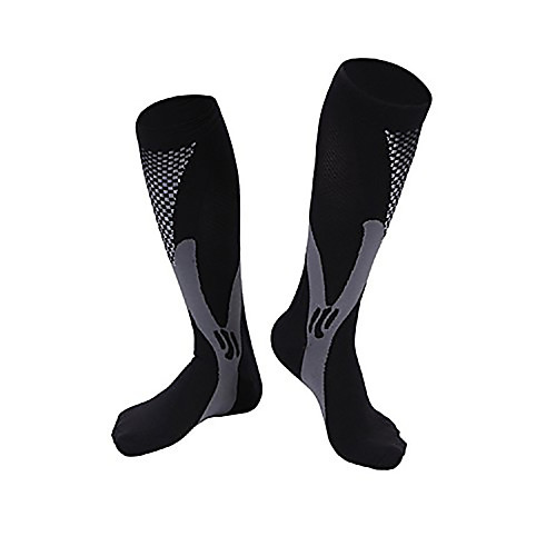 

Men's Women's Athletic Sports Socks Cycling Socks Compression Compression Socks Anti-Slip Breathable Soft Sweat wicking Support White Black Blue Nylon Winter Road Bike Fitness Mountain Bike MTB