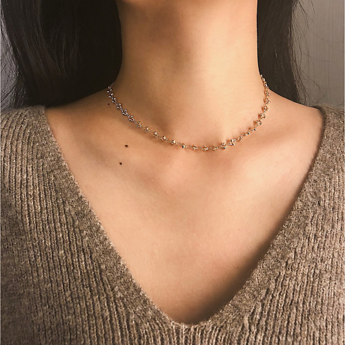 

Women's Necklace Romantic Fashion Elegant Copper Gold Silver 28 cm Necklace Jewelry 1pc For Gift Daily Evening Party Date Festival