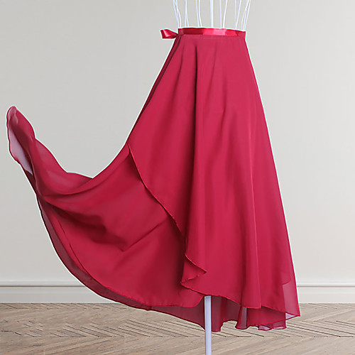 

Ballet Skirts Ruching Women's Training Performance High Chiffon