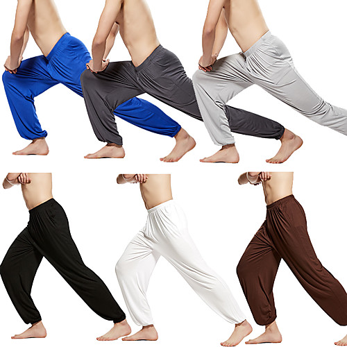 

Men's High Waist Joggers Yoga Pants Track Pants Elastic Waistband Pants / Trousers Bottoms Solid Colored Dark Grey Light Grey Royal Blue Modal Fitness Gym Workout Winter Summer Sports Activewear