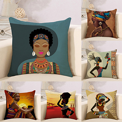 

Set of 6 Cotton / Faux Linen Pillow Cover, Novelty Classic Oil Painting Antique Artistic Style Throw Pillow Outdoor Cushion for Sofa Couch Bed Chair