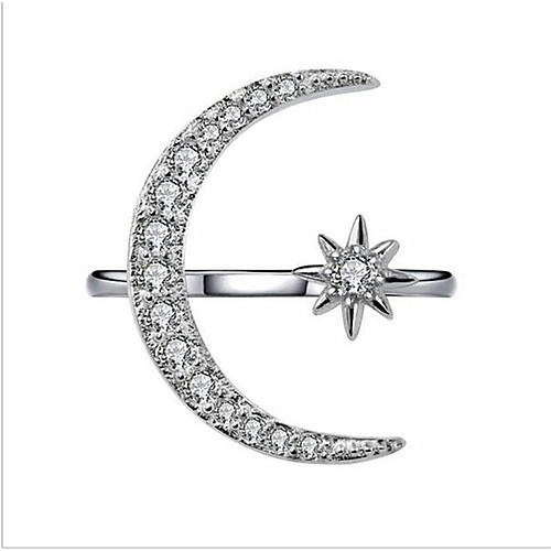 

Women Band Ring Cubic Zirconia Classic Gold White Gold Plated Crescent Moon Fashion 1pc Adjustable / Women's / Open Ring